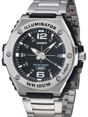Casio Illuminator Heavy Duty Stainless Steel Watch - Black Dial